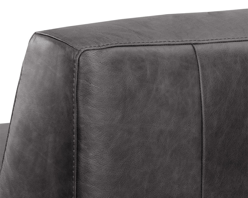 Sunpan Watson Modular Armless Chair In Marseille Black/Camel Leather
