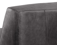 Sunpan Watson Modular Armless Chair In Marseille Black/Camel Leather