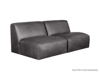 Sunpan Watson Modular Armless Chair In Marseille Black/Camel Leather