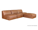 Sunpan Watson Modular Armless Chair In Marseille Black/Camel Leather