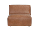 Sunpan Watson Modular Armless Chair In Marseille Black/Camel Leather