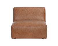 Sunpan Watson Modular Armless Chair In Marseille Black/Camel Leather