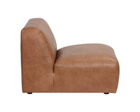 Sunpan Watson Modular Armless Chair In Marseille Black/Camel Leather