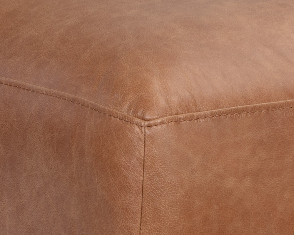 Sunpan Watson Modular Armless Chair In Marseille Black/Camel Leather