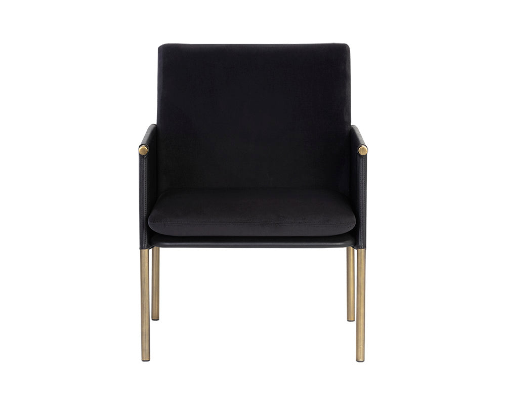 Sunpan Bellevue Lounge Chair - Abbington Black and Bravo Black/Belfast Heather Grey and Bravo Ash