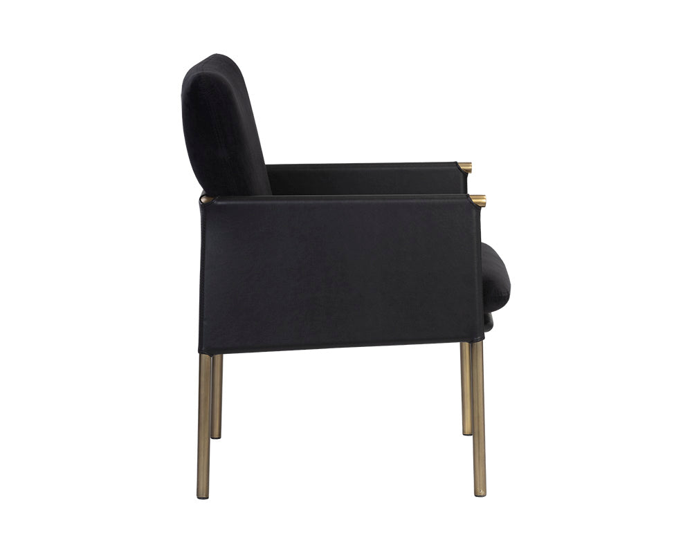 Sunpan Bellevue Lounge Chair - Abbington Black and Bravo Black/Belfast Heather Grey and Bravo Ash