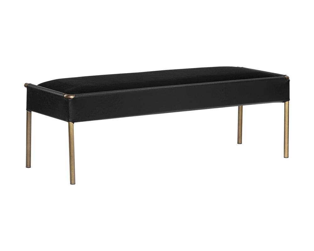 Sunpan Bellevue Bench - Abbington Black and Bravo Black / Belfast Heather Grey and Bravo Ash / Bravo Cream