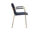 Sunpan Hathaway Dining Armchair - Belfast Navy/Oatmeal/Oyster Shell/Rust