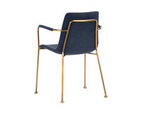 Sunpan Hathaway Dining Armchair - Belfast Navy/Oatmeal/Oyster Shell/Rust