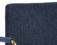 Sunpan Hathaway Dining Armchair - Belfast Navy/Oatmeal/Oyster Shell/Rust