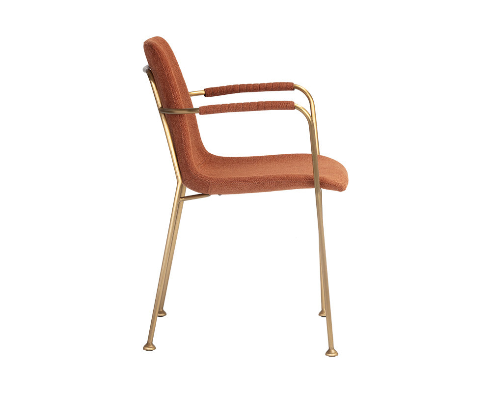 Sunpan Hathaway Dining Armchair - Belfast Navy/Oatmeal/Oyster Shell/Rust