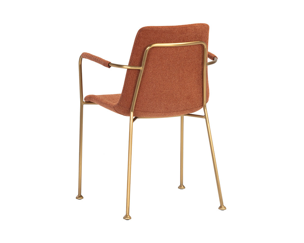 Sunpan Hathaway Dining Armchair - Belfast Navy/Oatmeal/Oyster Shell/Rust