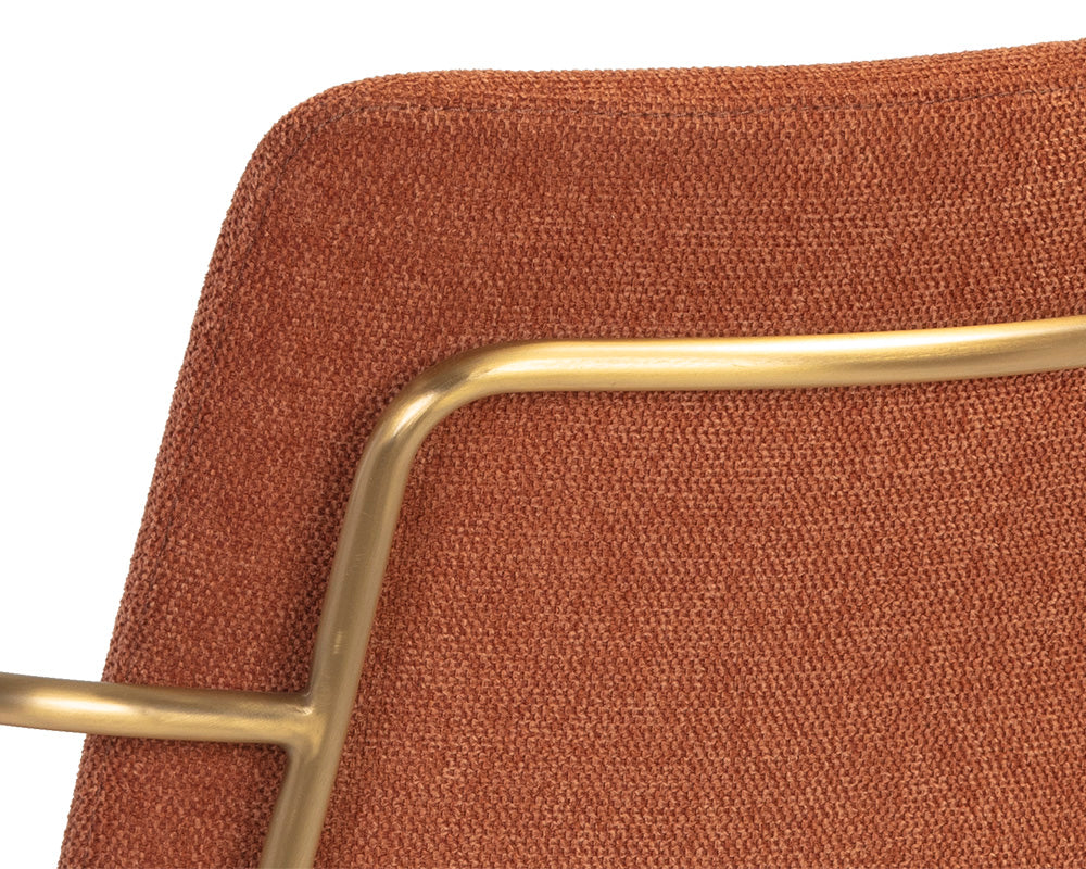 Sunpan Hathaway Dining Armchair - Belfast Navy/Oatmeal/Oyster Shell/Rust