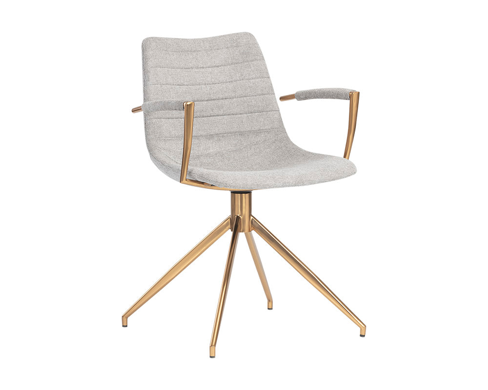 Sunpan Andres Swivel Dining Armchair - Belfast Heather Greyack/Koala Grey