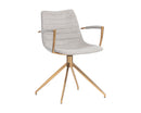 Sunpan Andres Swivel Dining Armchair - Belfast Heather Greyack/Koala Grey