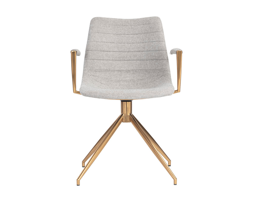 Sunpan Andres Swivel Dining Armchair - Belfast Heather Greyack/Koala Grey
