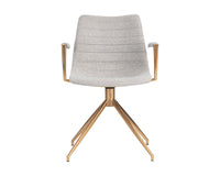 Sunpan Andres Swivel Dining Armchair - Belfast Heather Greyack/Koala Grey