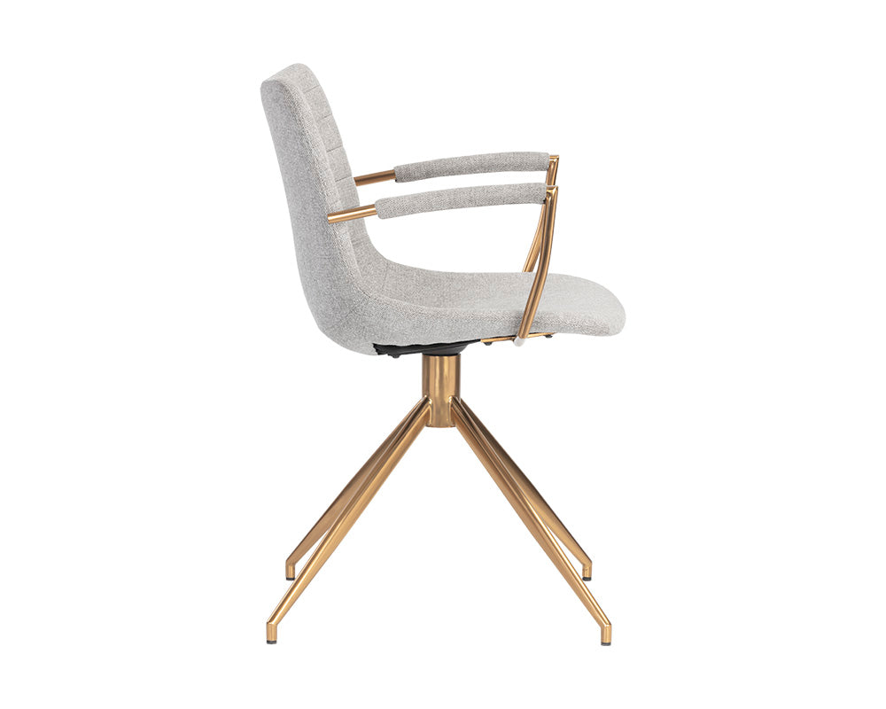 Sunpan Andres Swivel Dining Armchair - Belfast Heather Greyack/Koala Grey