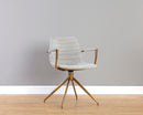 Sunpan Andres Swivel Dining Armchair - Belfast Heather Greyack/Koala Grey
