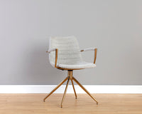 Sunpan Andres Swivel Dining Armchair - Belfast Heather Greyack/Koala Grey