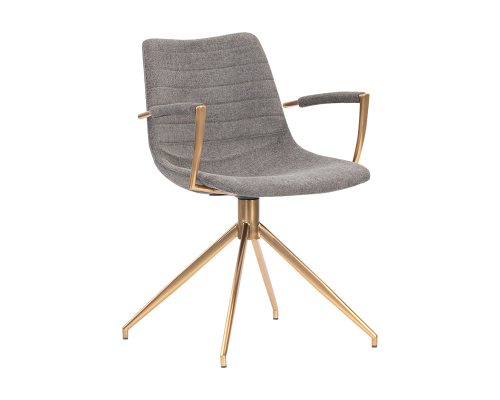 Sunpan Andres Swivel Dining Armchair - Belfast Heather Greyack/Koala Grey