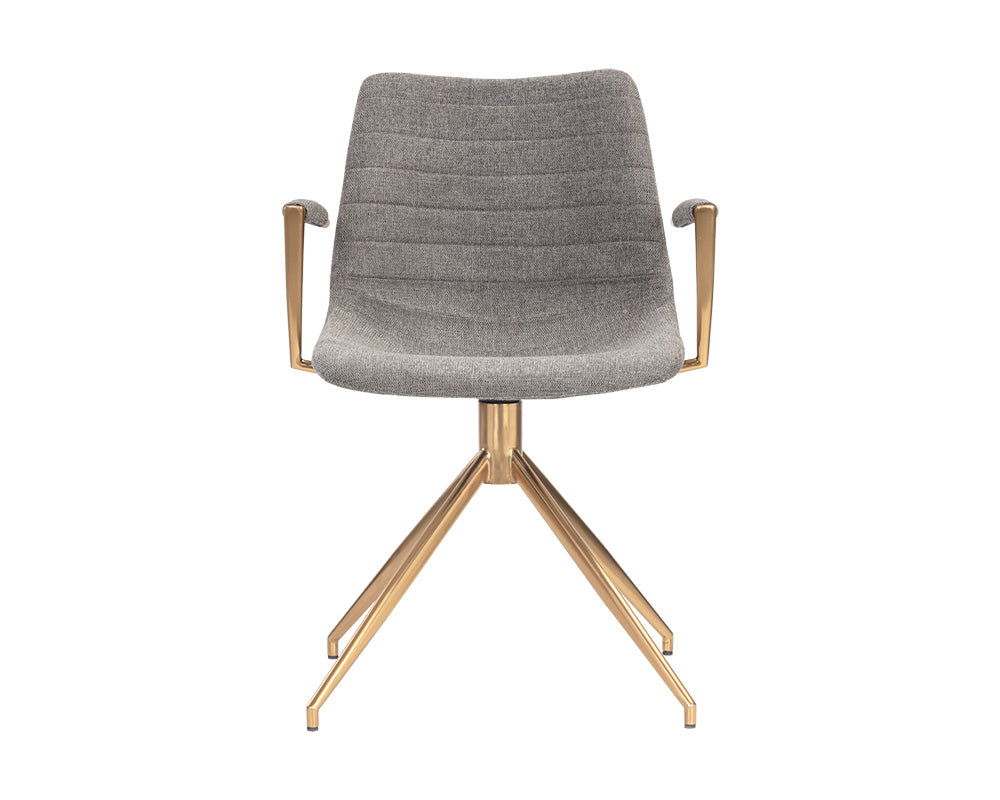 Sunpan Andres Swivel Dining Armchair - Belfast Heather Greyack/Koala Grey