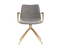 Sunpan Andres Swivel Dining Armchair - Belfast Heather Greyack/Koala Grey