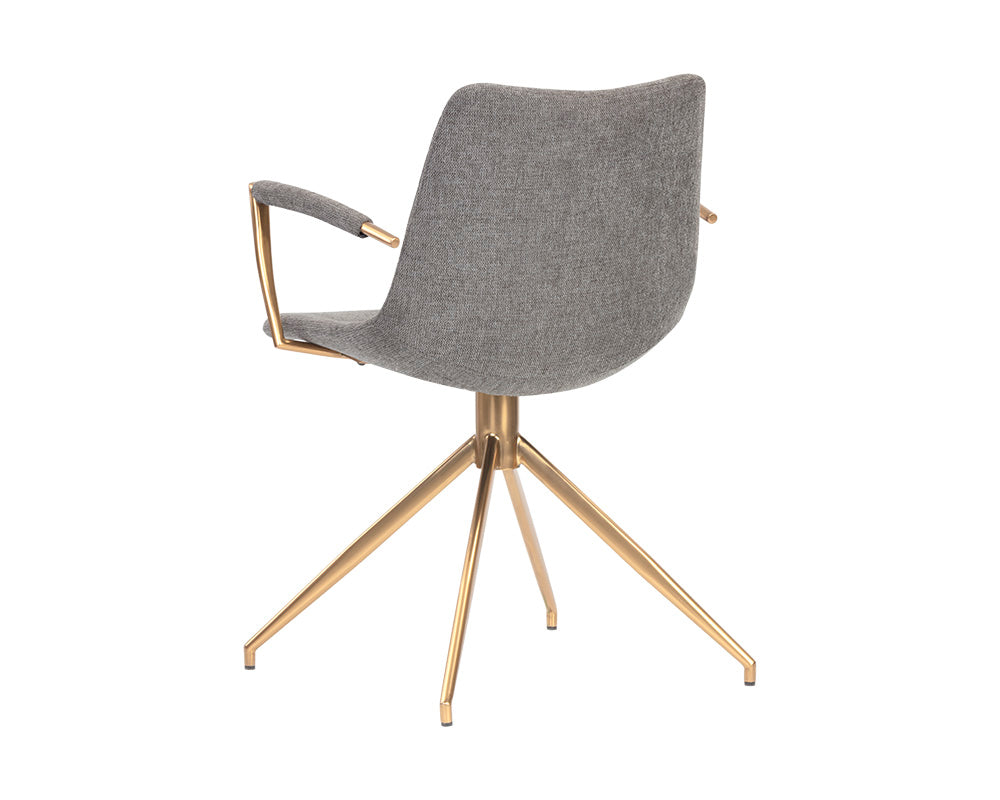 Sunpan Andres Swivel Dining Armchair - Belfast Heather Greyack/Koala Grey