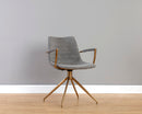 Sunpan Andres Swivel Dining Armchair - Belfast Heather Greyack/Koala Grey