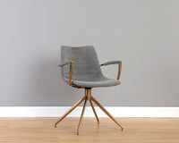 Sunpan Andres Swivel Dining Armchair - Belfast Heather Greyack/Koala Grey