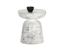 Sunpan Lucida End Table - Marble Look - White / Black