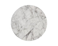 Sunpan Goya End Table - Marble Look - White