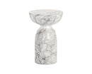 Sunpan Goya End Table - Marble Look - White