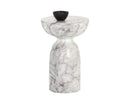 Sunpan Goya End Table - Marble Look - White