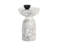Sunpan Goya End Table - Marble Look - White