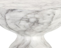 Sunpan Goya End Table - Marble Look - White