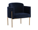 Sunpan Richie Lounge Chair In Antique Brass and Danny Navy/Black and Eclipse White
