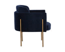 Sunpan Richie Lounge Chair In Antique Brass and Danny Navy/Black and Eclipse White