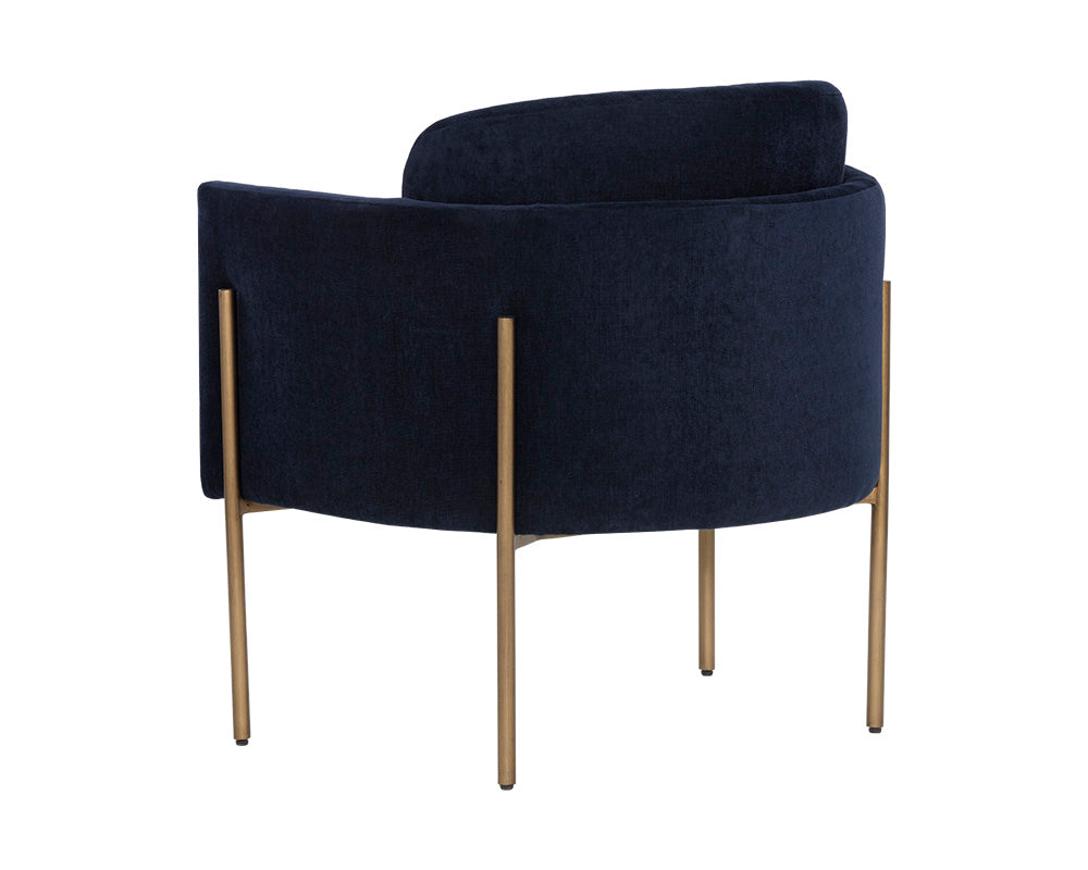 Sunpan Richie Lounge Chair In Antique Brass and Danny Navy/Black and Eclipse White