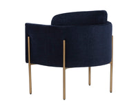 Sunpan Richie Lounge Chair In Antique Brass and Danny Navy/Black and Eclipse White