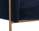 Sunpan Richie Lounge Chair In Antique Brass and Danny Navy/Black and Eclipse White