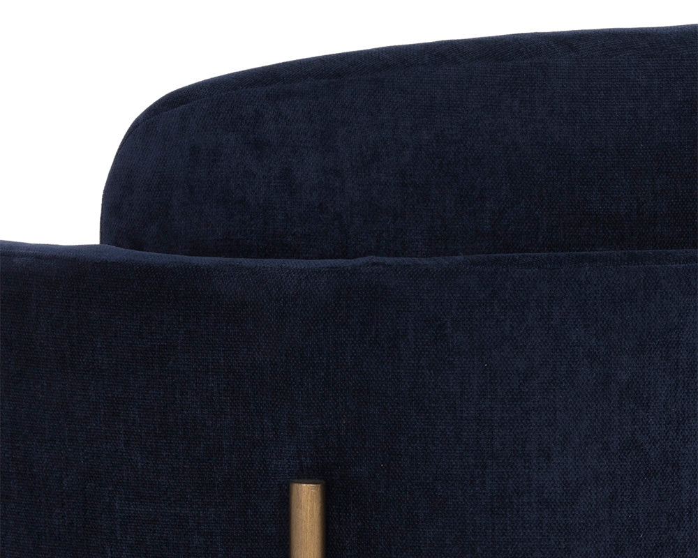Sunpan Richie Lounge Chair In Antique Brass and Danny Navy/Black and Eclipse White