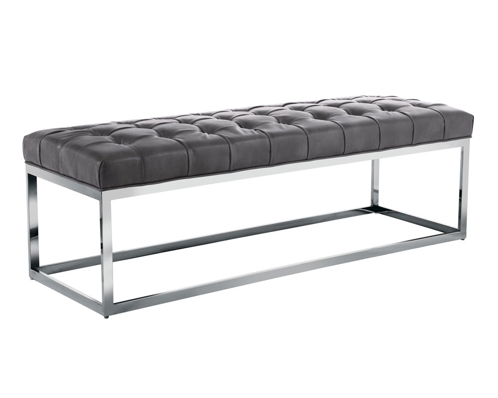 Sunpan Sutton Bench - Cantina Black/Magnetite/Peanut/White