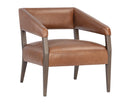 Sunpan Carlyle Lounge Chair in Brentwood Charcoal / Saloon Light Grey / Shalimar Tobacco Leather