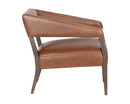Sunpan Carlyle Lounge Chair in Brentwood Charcoal / Saloon Light Grey / Shalimar Tobacco Leather