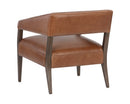 Sunpan Carlyle Lounge Chair in Brentwood Charcoal / Saloon Light Grey / Shalimar Tobacco Leather