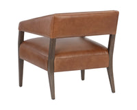 Sunpan Carlyle Lounge Chair in Brentwood Charcoal / Saloon Light Grey / Shalimar Tobacco Leather
