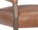 Sunpan Carlyle Lounge Chair in Brentwood Charcoal / Saloon Light Grey / Shalimar Tobacco Leather