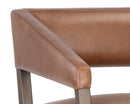 Sunpan Carlyle Lounge Chair in Brentwood Charcoal / Saloon Light Grey / Shalimar Tobacco Leather