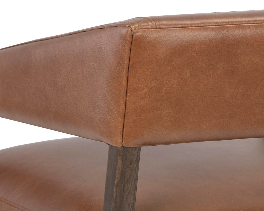 Sunpan Carlyle Lounge Chair in Brentwood Charcoal / Saloon Light Grey / Shalimar Tobacco Leather